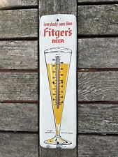 Vintage FITGERS Beer DULUTH MN Metal Advertising Original THERMOMETER-WORKS picture