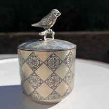 Vintage  Metal/Pewter Canisters Decorated With a  Bird Finial On Lid picture