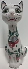 Vintage J.W. CO NY Ceramic Cat Figurine Made In Italy  picture