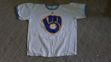 Milwaukee Brewers Ball Glove Logo XL T-Shirt MLB Majestic Q5 picture