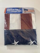 American Flag with Embroidered Stars 3 Ft x 5 ft New in Package Harbor freight picture