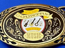 If It Aint Country, It Ain't Music Vintage Solid Brass Heritage Belt Buckle picture