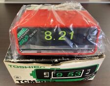VINTAGE Toshiba Red Flip Alarm Clock TCM-953 retro rare Showa JAPAN picture