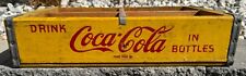 Vintage Yellow Red Wood Coca-Cola Coke Soda Pop Carrying Crate Caddy #1 picture