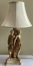 Three 3 Graces Greek Goddesses Huge Vintage Statue Deco Lamp 34
