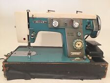 vtg RETRO PRIMARY Teal Blue SEWING MACHINE BELAIR BEL AIR 929B Zigzag Rare wow picture