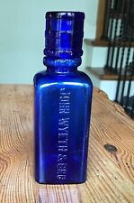 John Wyeth & Bro. Timed Dose Cobalt Blue Medicine Bottle Pat 1899 w/ Cap Perfect picture