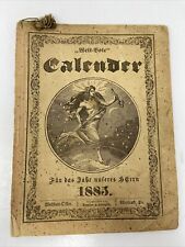 1885 German World Messenger Advertising Calendar Booklet Allentown PA Welt Bote picture