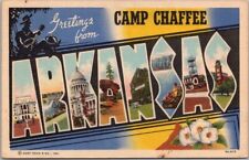 CAMP CHAFFEE, ARKANSAS Large Letter Postcard Curteich Linen - 1942 Cancel picture