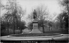 RPPC ST. LOUIS, MO., SCHILLER MONUMENT ST. LOUIS PARK POSTCARD picture