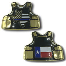 C-004 Texas Lone Star LEO Thin Blue Line Police Body Armor State Flag Challenge picture