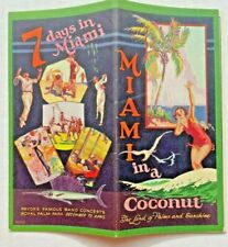 1920's Mini Pocket Size Travel Brochure - 7 Days in Miami in a Coconut picture