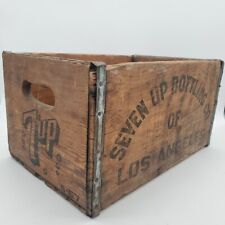 Vintage 7UP Seven UP Bottling Co Los Angeles Wooden Crate Box 1967 picture