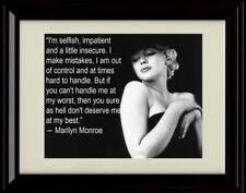 8x10 Framed Marilyn Monroe Quote - Do You Deserve My Best picture