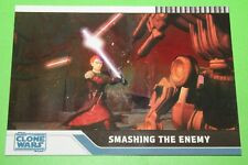 2008 TOPPS STAR WARS CLONE WARS 32 FOIL PARALLEL CARD 168/205 SMASHING THE ENEMY picture