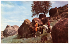 Riding the Range in Texas Postcard Cowboys on Horses Amongst the Pebbles (Rocks) picture