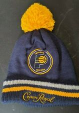 NWT Mitchell & Ness Indiana Pacers Winter Pom Knit Hat Cap NBA Crown Royal Wisky picture