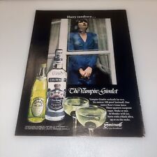 1972 Smirnoff Vodka Print Ad Original Vintage Vampire Gimlet Rose’s Lime Juice picture