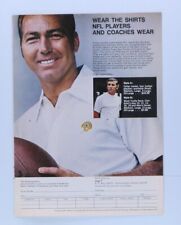 1972 Bart Starr Vintage NFL LOGO SHIRT Original Print Ad 8.5 x 11