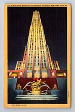 New York NY-New York, RCA Building, Rockefeller Center Souvenir Vintage Postcard picture