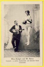 cpa RARE Show Circus THEATER Clown Balance MISS HODGINI and Mr DETON picture