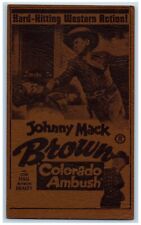 Johnny Mack Brown Postcard Colorado Ambush Hard Hitting Western Action c1905 picture