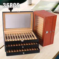 3-Layer 36slot Fountain Pen Display Case Organizer Storage Collector Leather Box picture