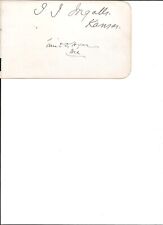 Ingalls & Howe U. S. Senators autographs 45th Congress 1877-1879 picture