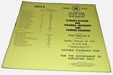 FEBRUARY 1978 SCL SEABOARD COAST LINE FLORENCE DIVISION EMPLOYEE TIMETABLE #6 picture