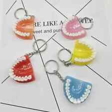5PC Fun Resin Mini Dentures Tooth Keychain Dentist Pendant Decorate Car Keyring picture