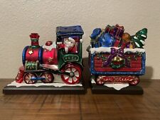 Vintage Christmas 2-Piece Thomas Pacconi Collectible Mercury Glass Train picture
