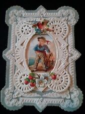 #Original 1800's Victorian Lace Paper Card  