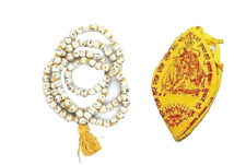 Premium Tulsi Japa Mala 108+1 Beads With One Gomukhi Bag Chanting Mala Necklace picture