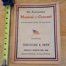 6TH MUSICAL CONCERT THEODORE ROOSEVELT FRYE 1944 PROGRAM AFRICAN AMERICAN picture