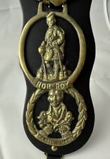 VTG Leather Horse strap brass medallions Rob Roy Burns Deer Scotland picture