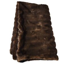 Vintage Brown Faux Fur Carriage Lap Blanket Wrap Soft Chocolate JH1752 picture