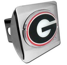 georgia logo metal shiny chrome trailer hitch cover made in usa picture