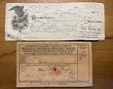 1929-36 Great Depression Era Documents--Receipt and Life Insurance (Kimes) picture
