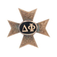 Delta Phi Cross Badge - 14k Yellow Gold Yale Class 1902 Fraternity Pin Antique picture