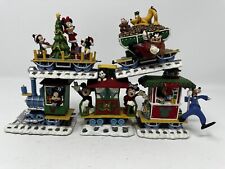 Danbury Mint Mickey's Christmas Holiday Train Set 5 Cars Hand Painted 1997 *READ picture
