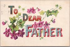 Vintage FATHER'S DAY Large Letter Embossed Postcard 