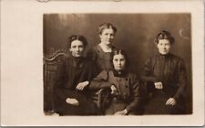 1910 ELORA, Ontario CANADA Photo RPPC Postcard 4 Ladies / Dark Dresses / Fashion picture
