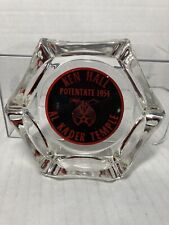 Vintage Clear Hexagon Ken Hall Potentate 1954 Al Kader Temple Ashtray Red Print picture