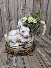 RARE Mark Roberts Cotton Tail Rabbit Bunny Ceramic Planter 8” Tall 10” Wide picture