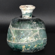 Genuine Large Ancient Roman Glass Bottle Vase Circa 1st - 3rd Century AD picture