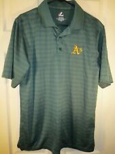 MLB MENS MAJESTIC ATHLETICS A'S GREEN DESIGN POLO SHIRT SIZE LARGE  picture