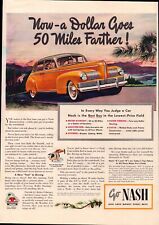 Nash Automobile Car Print Ad 1941 Ambassador 600 Vintage Yellow 4 Door picture