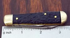 Kingston Knife Made in USA Swell End Jack Black Jigged Handles Vintage picture