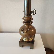 Vintage Dumont Lamp Co Globe and Chimney Brass/All Metal Electric Table Lamp picture
