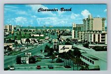 Clearwater Beach FL-Florida, Aerial Motels And Hotels, Antique Vintage Postcard picture